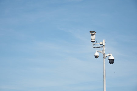 Close-up Of Security Camera On The Street.