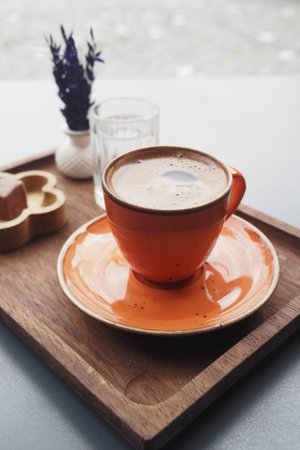 a cup of turkish coffee on tableの写真素材