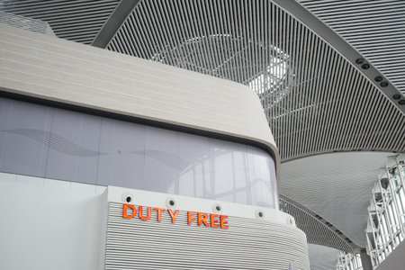 turkey istanbul 12 january 2024. Duty Free Shop in Istanbul airport Turkey. Duty free shops are...