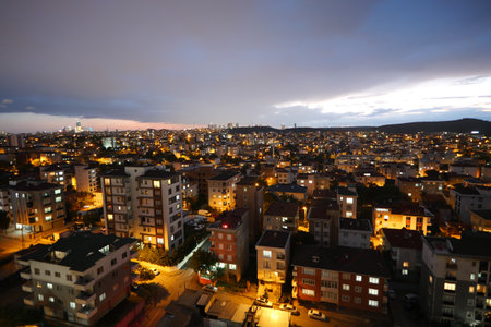 Turkey istanbul 19 june 2023. top view of cityscape in istanbul at nightのeditorial素材