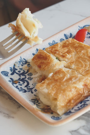 Traditional Turkish Cuisine Pastries borek on a plate
