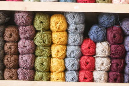 Knitting yarn for handmade winter clothes.の写真素材