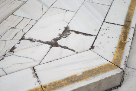 Cracked of marble tiles, Texture backgroundの写真素材