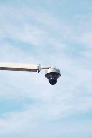 Close-up Of Security Camera On The Street.の写真素材