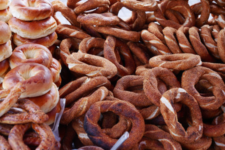 Turkish Bagel Simit selling in a van
