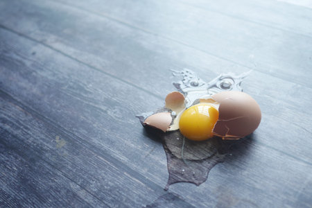 Fresh broken egg