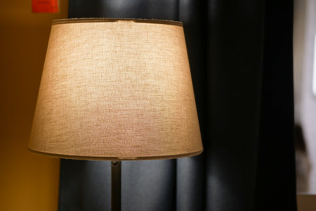 An Elegant Table Lamp that Provides Soft Light, Perfect for a Cozy Setting and Atmosphereの写真素材