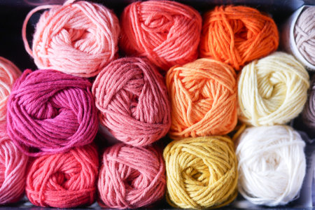Knitting yarn for handmade winter clothes.の写真素材
