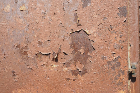 Rusty Metal Surface with intriguing Texture and Peeling Paint adds unique allureの写真素材