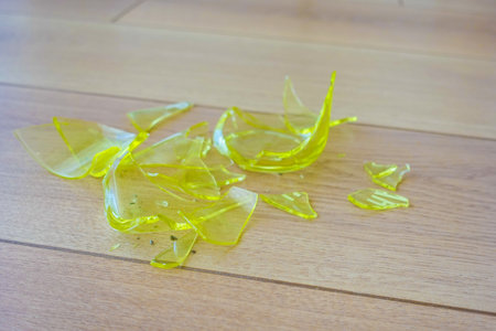 Breaking of a glass on a floor,の写真素材