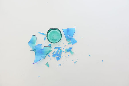 Breaking of a glass on a floor,