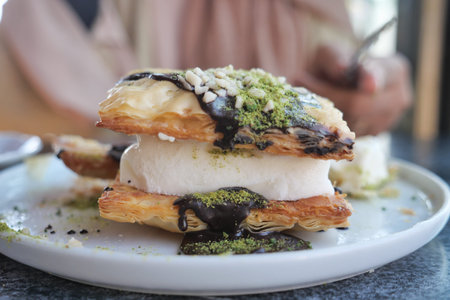turkish dessert baklava on a plate
