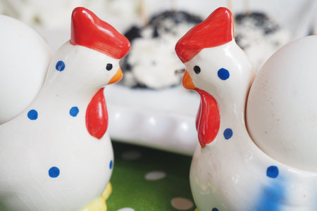 Beautiful and Charming Chicken Salt and Pepper Shakers for Your Kitchen Decorの写真素材