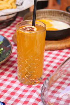 Enjoy a Refreshing Summer Drink with Citrus Garnish for extra flavorの写真素材