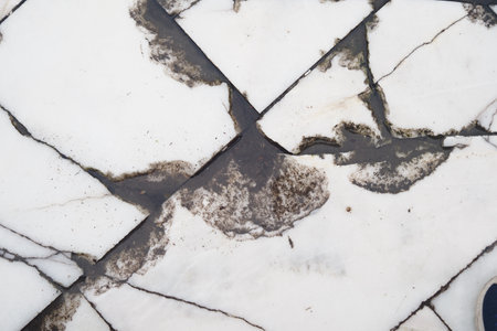 Cracked of marble tiles, Texture backgroundの写真素材