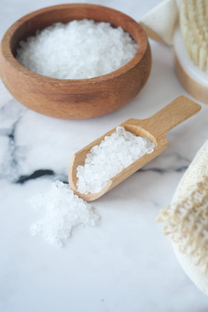 Sea salt crystals close up