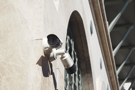Security Camera Successfully Mounted on the Wall for Optimal Surveillance Purpose and Use