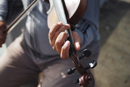 men playing traditional music instrumentの写真素材