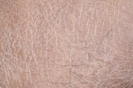 Closeup view of dry human skin .の写真素材
