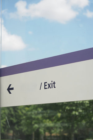 Directional Signage for Exit Points in Contemporary Modern Architectureの写真素材