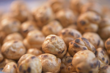 A CloseUp View of a Delicious and Golden Snack Perfectly Presentedの写真素材
