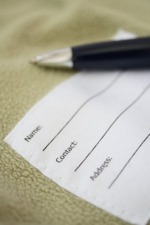 Contact information form with blank fields for details