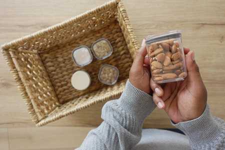 Preparation of NutBased Healthy Snacks Utilizing Various Ingredients and Kitchen Skillsの写真素材