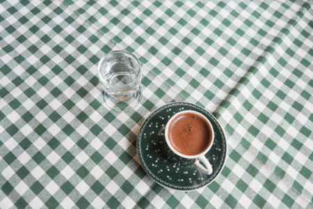 Turkish coffee in a traditional cupの写真素材