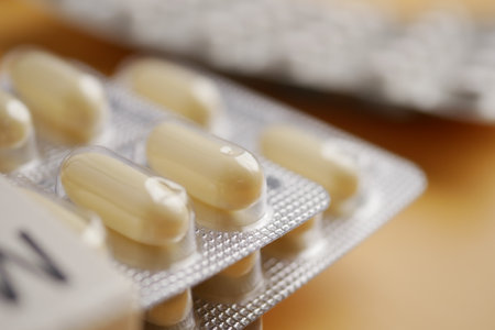 Capsules in blister pack for health management and medication useの写真素材