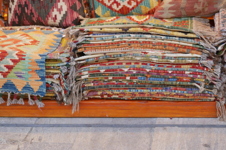 Vibrant textiles at a local market
