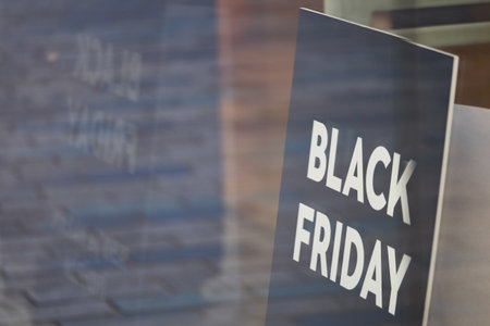 City store sale attracts busy shoppersの写真素材