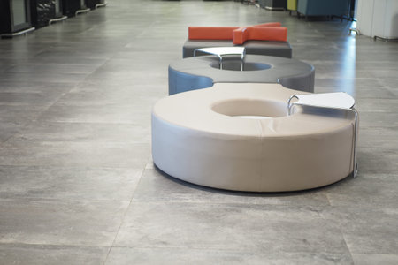 Unique circular seating furniture in modern indoor space