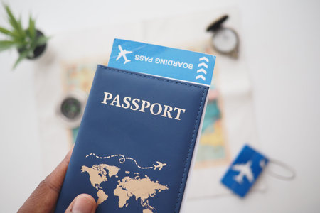 Planning a trip with a passport and boarding pass