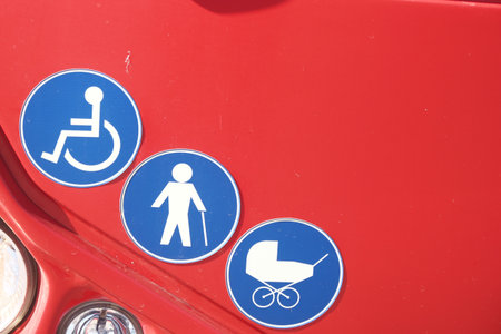 Symbols indicate accessibility features for all usersの写真素材