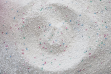 closeup of detergent powder in a containerの写真素材