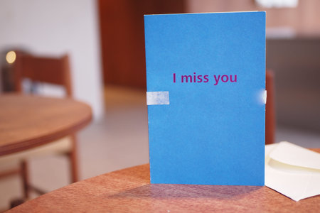 Greeting card expressing emotions in a cozy setting
