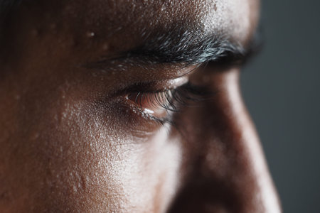Close-up of a persons eye revealing deep emotion