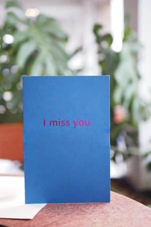 Heartfelt card expressing emotions in a serene setting