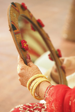 Reflection of cultural beauty in traditional adornmentの写真素材