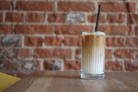 Refreshing iced coffee served in a cozy cafe setting