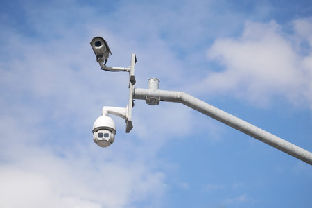 Security cameras monitoring the urban environment