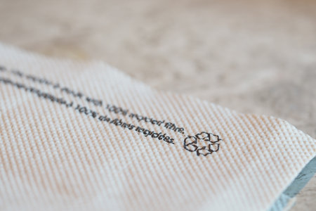 Reusable napkin promoting environmental care in diningの写真素材