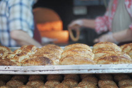 Freshly baked pastries displayed at a local bakery