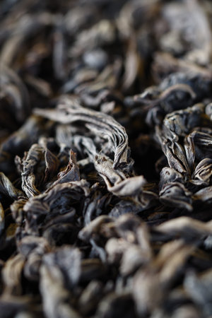 High-quality dried tea leaves ready for brewing