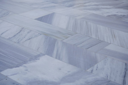 Elegant marble floor tiles in a modern interior designの写真素材