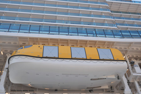 turkey istanbul 2 may 2025. Lifeboat ready on a cruise ship in port