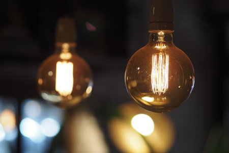Vintage light bulbs glowing in a cozy setting