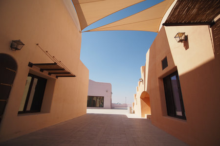 qatar doha 4 february 2025 Discover a charming alley at qatar cultural villageのeditorial素材