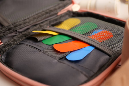 Colorful tools in a case for organizing tasks and projects