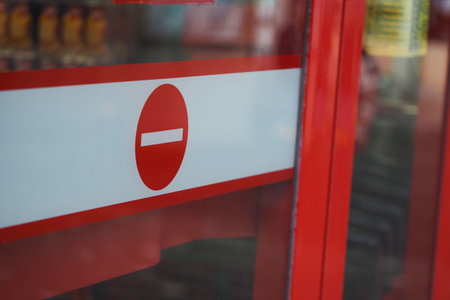 Traffic sign shows no entry in urban area